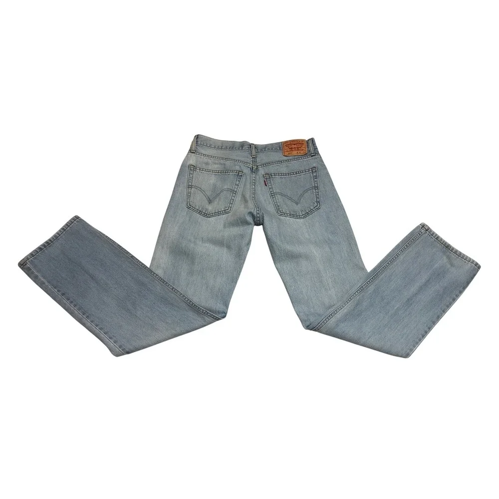 Levis 505 Straight Fit Jeans Mens 32x34 Light Wash Blue Denim Retro 90s Style